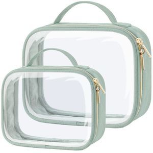 Tsa Approved Toiletry Bag, 2 Pack Clear Makeup Bags With Handle Large Opening,😍